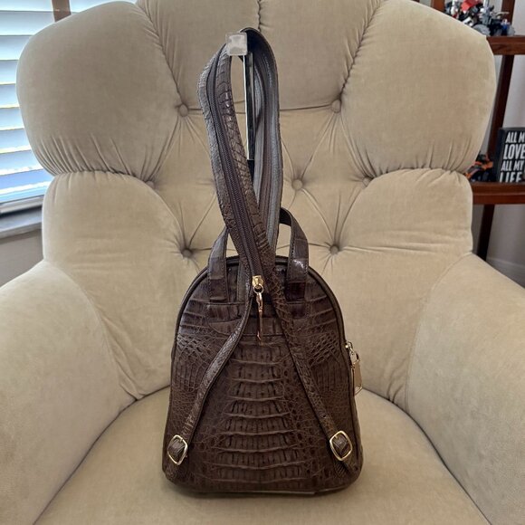 VTG Auth EILEEN KRAMER Genuine Crocodile Convertible MINI Sling Backpack Purse - Picture 6 of 9